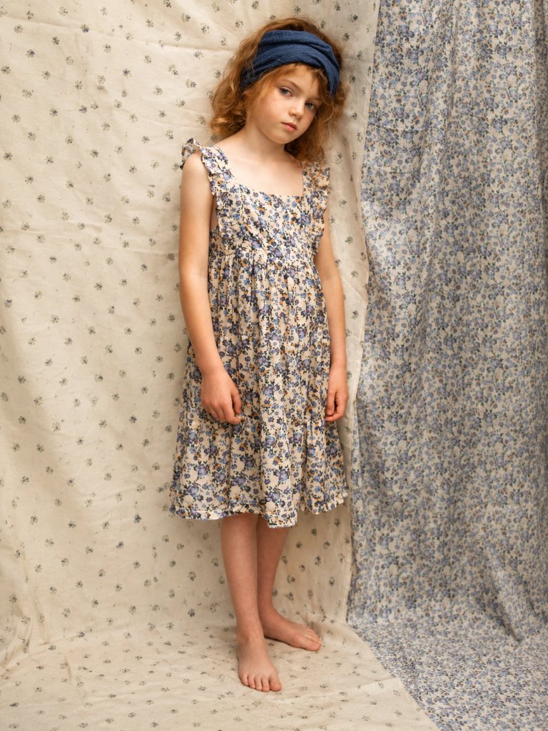 Emile Et Ida Myosotis 100% Cotton Floral Dress